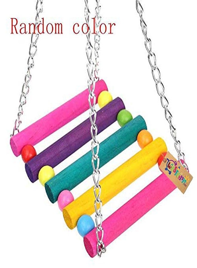 ويستيرن إرا لعبة تأرجح خشبية طبيعية مرحة على شكل سلسلة خرز للطيور، من العصر الغربي - Image 5